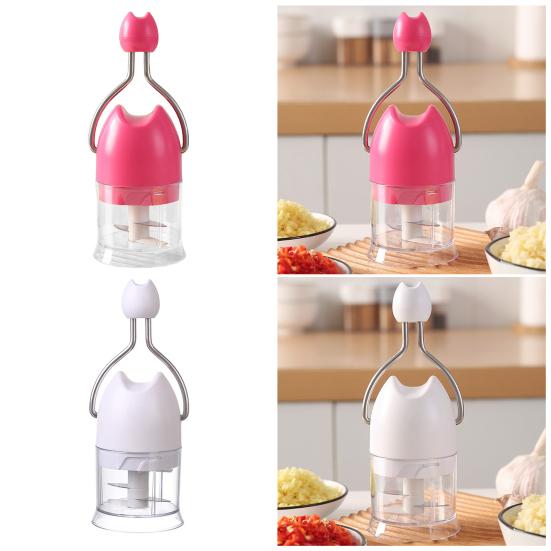 Manual Garlic Chopper Stainless Steel Blades Easy Garlic Mincer Dishwasher Safe Kitchen