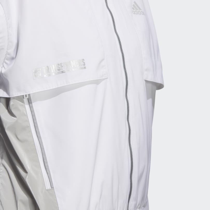 Adidas x Transformers Co-Branded New Year Edition Solid Color Sports Zip-Up Hoodie Jacket Women Jackets White HM7460