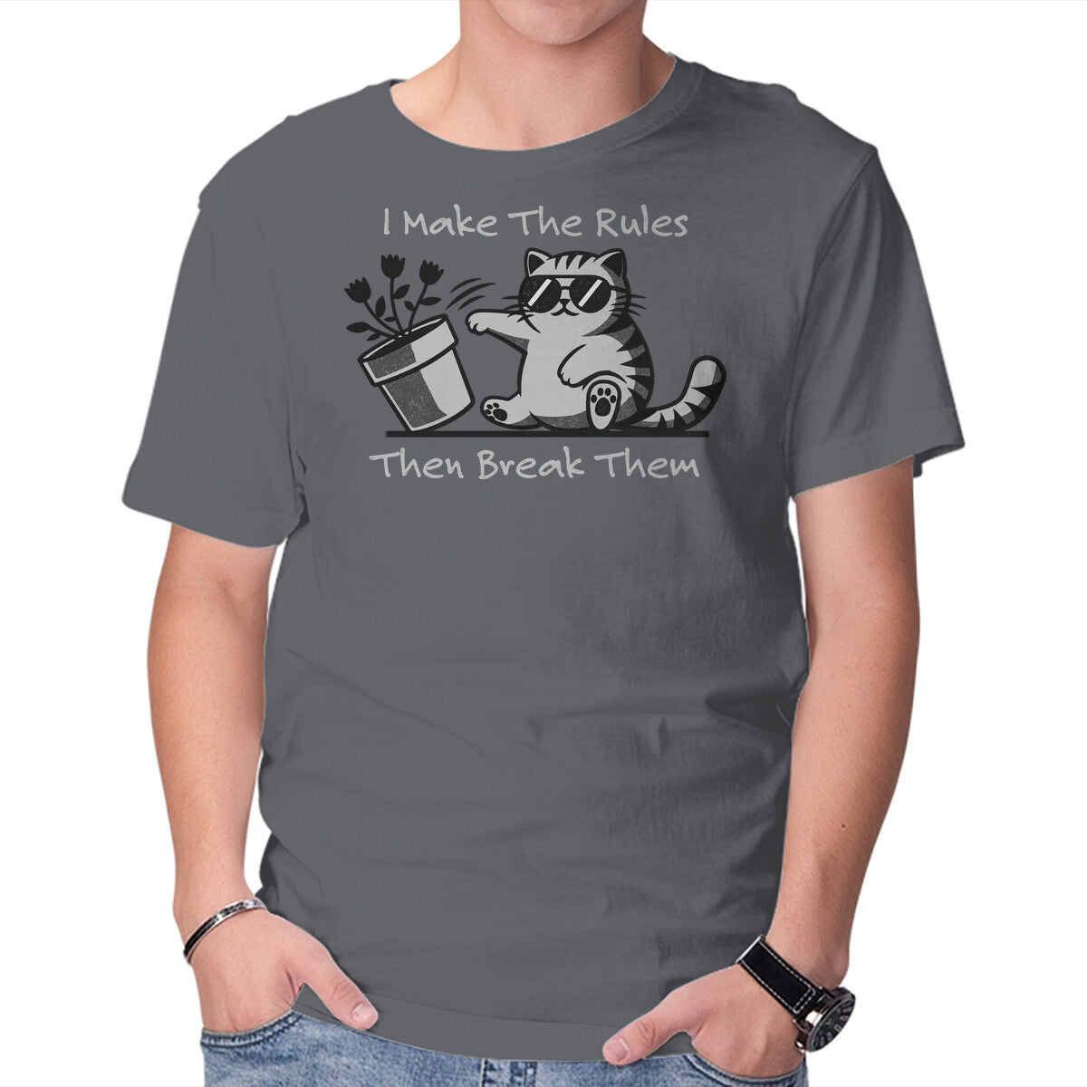 Unisex Crew Neck T-Shirt I Make The Rules Graphic Short Sleeve Casual Tee XS