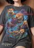 Seeotter Ozean Seeigel Wassertiere Comfort Colors® T-Shirt, Natur Tierwelt Tierliebhaber Vintage Stil Psychedelische Illustration Tee
