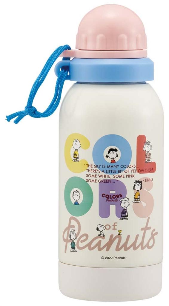 Skater 580ml Stainless Steel Water Bottle, Single Layer, Room Temperature, Healthy Drinks, Snoopy, Peanuts Colors, SSSC6-A