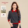 Qianbainian Damen 100% Reine Wolle Falscher Zweiteiler Peter Pan Kragen Pullover
