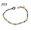 Lightweight Vacation Wrist Jewelry Bohemian Bracelet for Women, Handmade Bamboo Joint Beaded Adjustable Slide Buckle Wristband Stackable Bracelet,