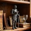 Knight Bookshelf Guard Medieval Decor, Armored Bookend Statue, Gothic Library Shelf Decoration, Reading Room Decor Castle Theme Home for Bookshelves,