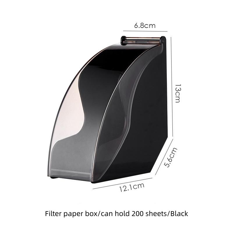 Acrylic Dustproof Filter Paper Box Coffee Filter Paper Holder Filter Paper Fan Filter Paper Dustproof Storage Box Kitchen Tools