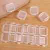 100 Pcs Finishing Mini Storage Box Transparent Square Plastic Case Jewelry Storage Case  Girls Women