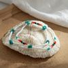 Salircon Bohemian Mixed Color Rice Bead Beaded Ankle Chain Trendy Geometric Natural Stone Anklets On Foot Summer Beach Jewelry