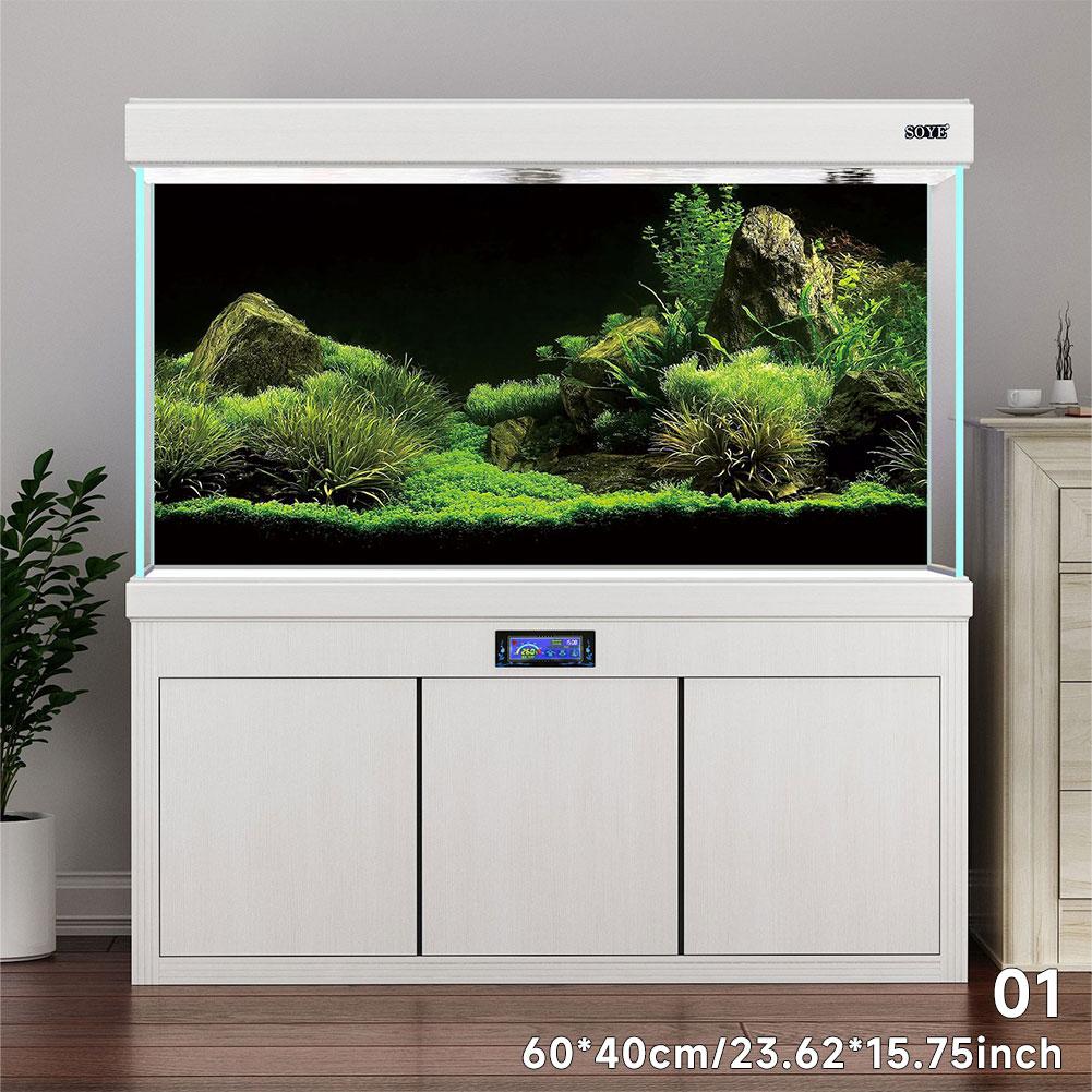 Aquarium Background Sticker Fish Tank Backdrop Forest/Moss/Ocean World DIY Cutting Available Background Self Cling Aquarium Wallpaper Decorations