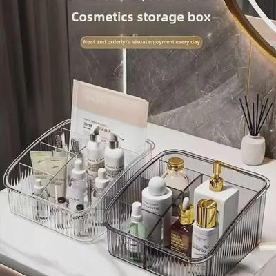Kosmetikaufbewahrungsbox aus Acryl: Transparenter 5-Fächer-Organizer für Hautpflege, Lippenstifte und Stifte