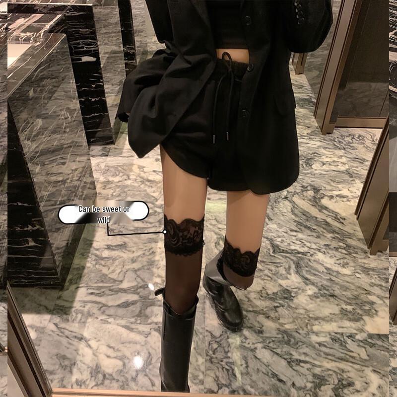 LANSWE Damen Silikon rutschfeste Oberschenkelhohe Strümpfe