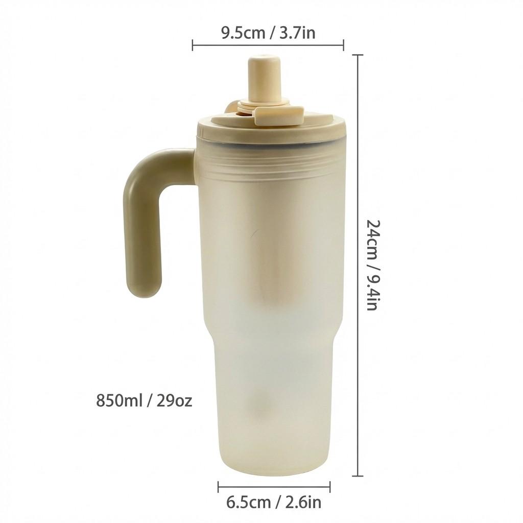 Transparent Plastic Water Bottle With Straw&Strainer Travel Sport Portable Drinking Bottle Large Capacity Heat-resistant Tumbler