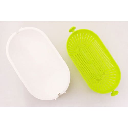 Kokubo Spin Wheel Colander, Oval, Green, KK-311