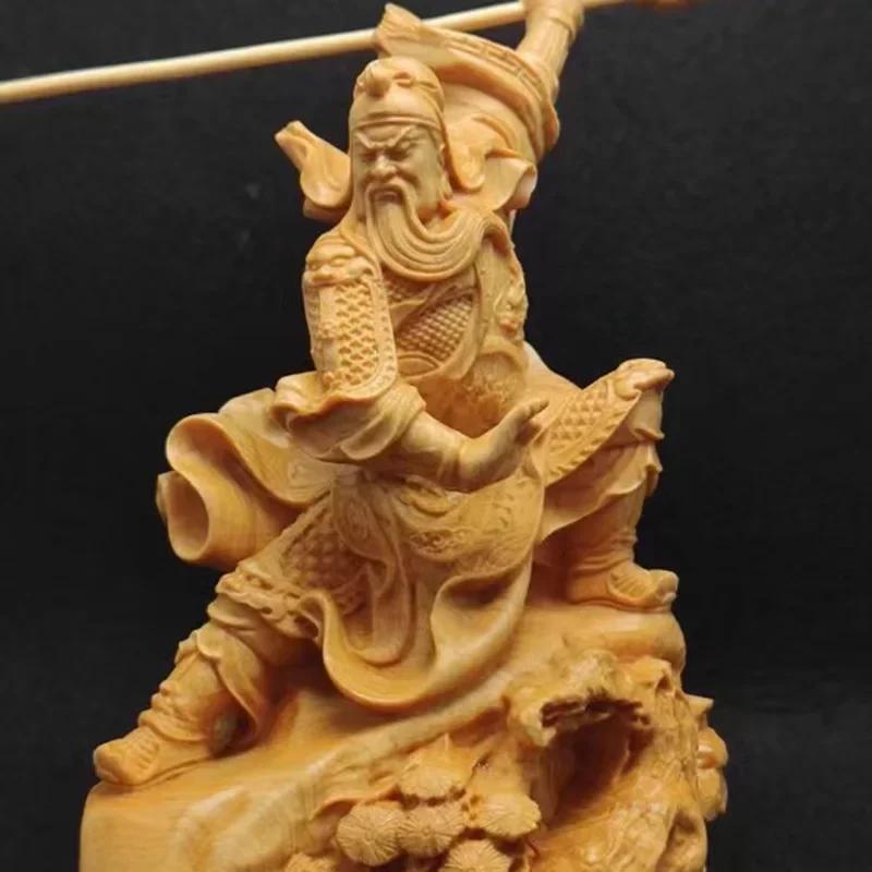 Guan Yu Statue guan gong Three Kingdoms Solid Wood Feng Shui wood Carving Home Decorations