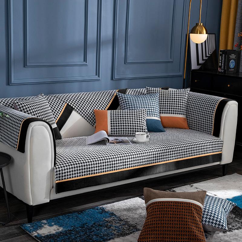 

Современные и простые подушки для дивана из шенилла с рисунком «Тысяча птиц», универсальные всесезонные противоскользящие пылезащитные чехлы для диванов, полотенца 70x70cm 1pcs