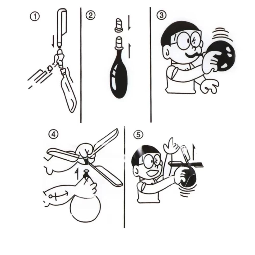 1-10PCS Propeller Balloon Helicopter Toys Children's DIY Balloon with Whistle Outdoor Flying Balloon Birthday Party Decoration