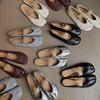 Modische Tabi-Ninja-Schuhe für Damen, runde Sandalen mit geteilter Zehenpartie, flacher dicker Absatz, einzelner mittelhoher Absatz, Mary Janes-Schuhe, Damenpumps
