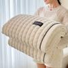 Thick Double Layer Plush Fleece Blanket Soft Warm Textured Throw Blanket For Sofa Bed Home