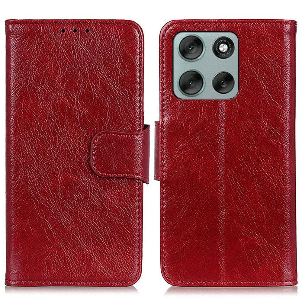 For Motorola Moto G56 5G Case Nappa Texture Split Leather Wallet Phone Cover