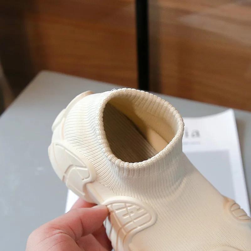 Children Mesh Sports Shoes 2024 Autumn New Fashion Boys Girls Casual Shoes Solid Color Versatile Kids Knitted Shoes Soft Sole