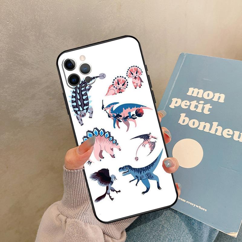 Skeleton Dinosaur Pattern Case For iPhone 17 Air 16 15 14 13 11 12 Pro Max 13 Mini XR 15 16 Plus 16e Back Cover Shell