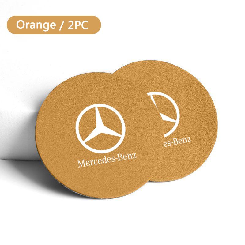 Car Water Cup Pad Car Coaster Anti-Slip Drink Holder Mat Suede For MERCEDES BENZ W211 W204 W210 W203 CLA GLA Auto Accessories PF0