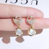 Korean Fashion Crystal Flower Earrings For Women Jewelry Trending New Luxury Women's Zircon Petal Earrings Accessories Gift