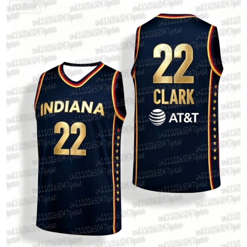 2026 Léto Indiana Fever Č. 22 Sportovní Basketbalové tílko Venkovní Prodyšné Rychleschnoucí 3D Tištěné Rodinné Bezrukávové Tílko