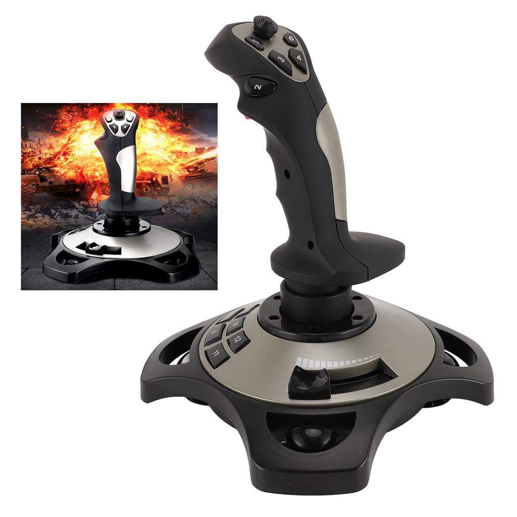 PC Flight Joystick Vibration Function Ergonomic Grip Professional Acceleration Valve PC Flight Game Joystick for PC for Laptop