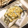 Binbang Quartz Movement Waterproof Luminous Business Fashion Double Calendar Diamond Steel Belt Butterfly Buckle Men's Watch