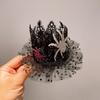 Halloween Wizard Veil Hair Clip with Bat and Pumpkin Headwear