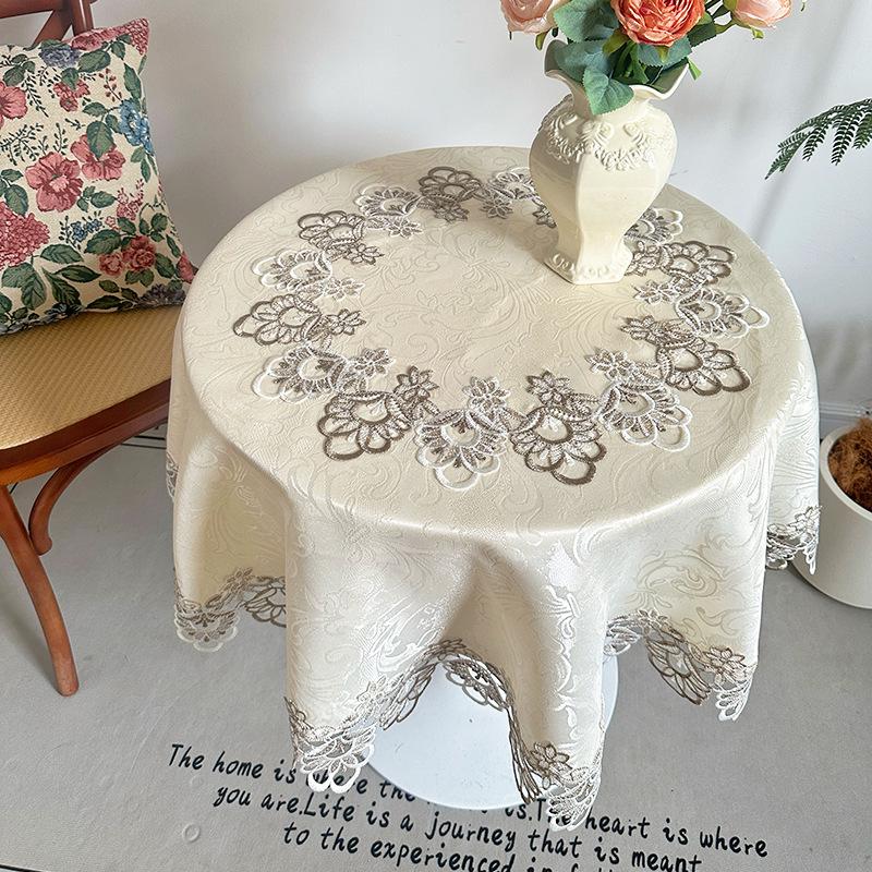 American Lace Round Tablecloth for Living Room Coffee Table
