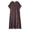 DIMANAF Plus Size 2025 Women Summer Casual Short Sleeve Dress Basic Loose V-Neck Printing Floral Dress New