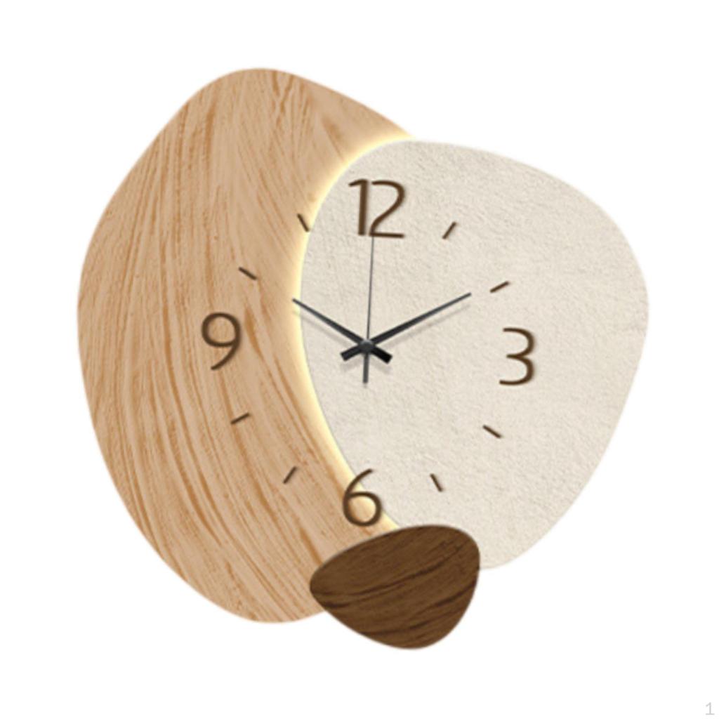 Wall Clock Decorative 3 Adjustable Lighting Simple Vintage Decoration Ornament for