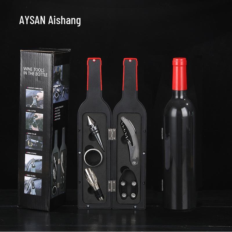5-Piece Stainless Steel Red Wine Opener Set with Gift Box