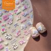 Tomoni 3D Sausage Dog Pink Nail Art Stickers - Popular Japanese Design
