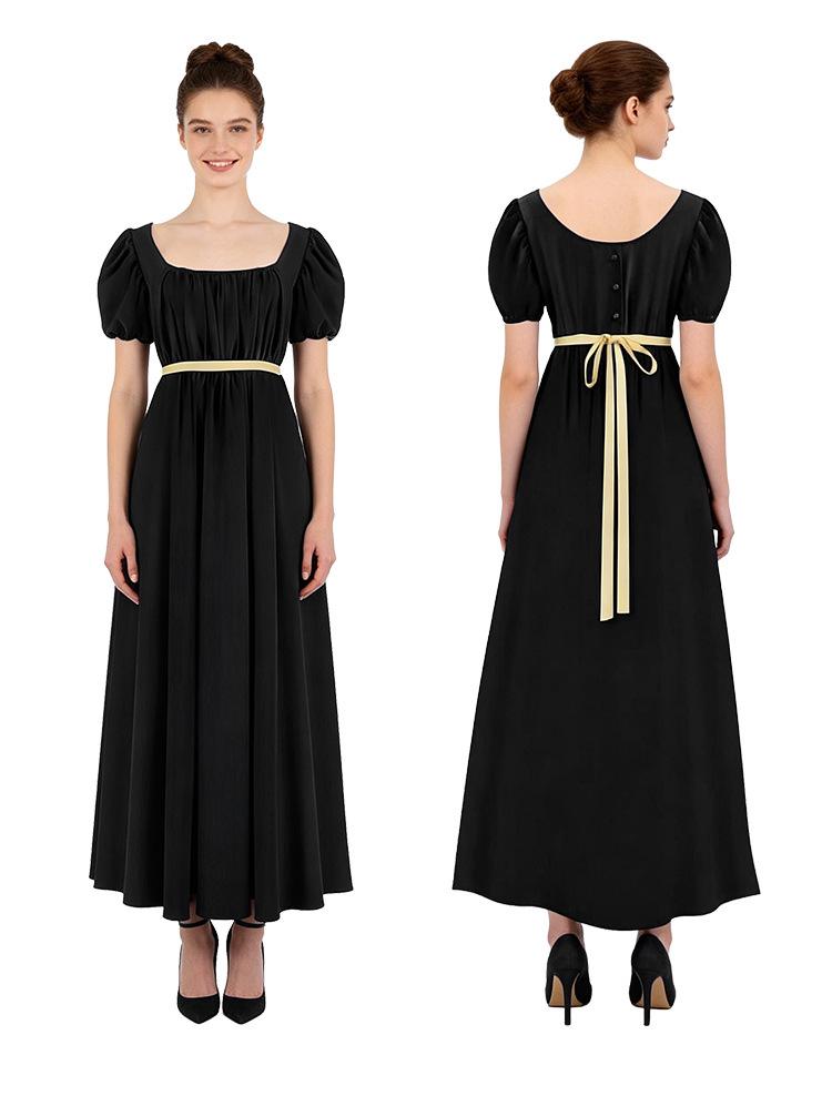 Bridgerton Regency Kleid: Hochtailliertes viktorianisches Kleid für Halloween & Teepartys