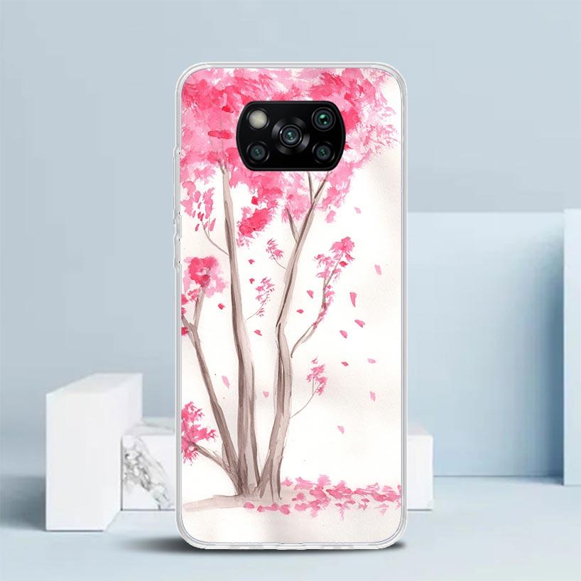 Cherry Blossom Tree Phone Case For Xiaomi Poco F7 Ultra X5 X6 X7 Pro M7 Redmi 15C 15 13C 13 12C 12 10C 10 10A 9 9C 9A 9T Cover P