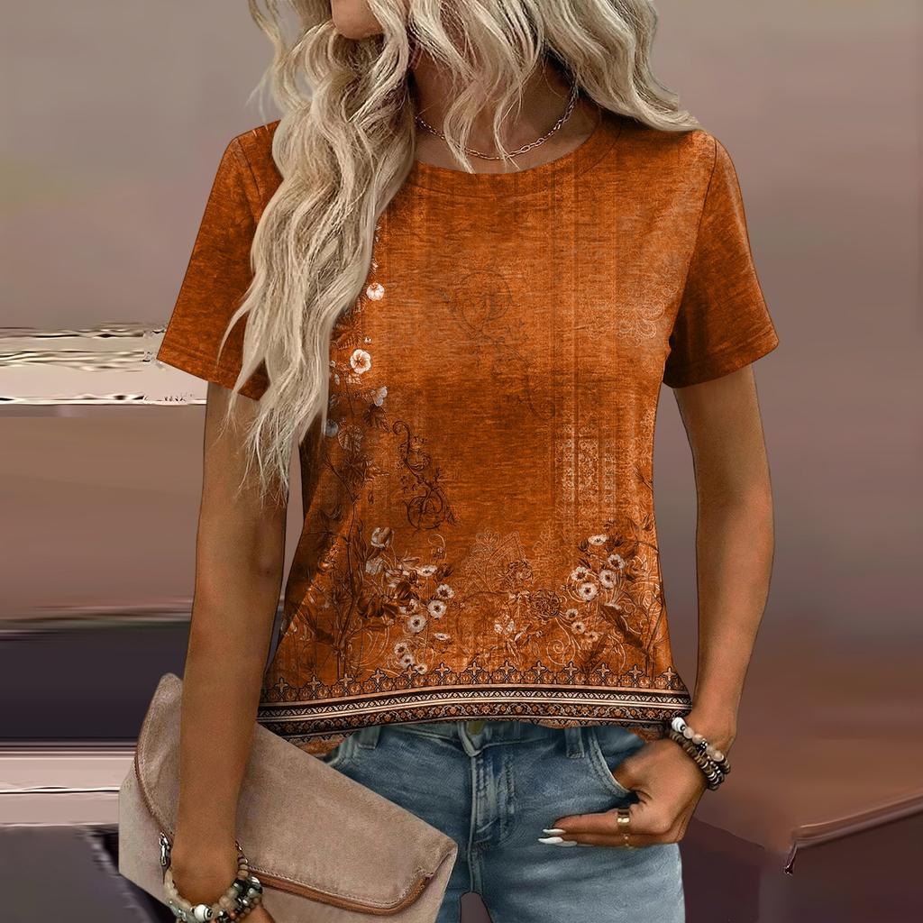 Women's Loose-Fit Fashionable Casual Printed T-Shirt