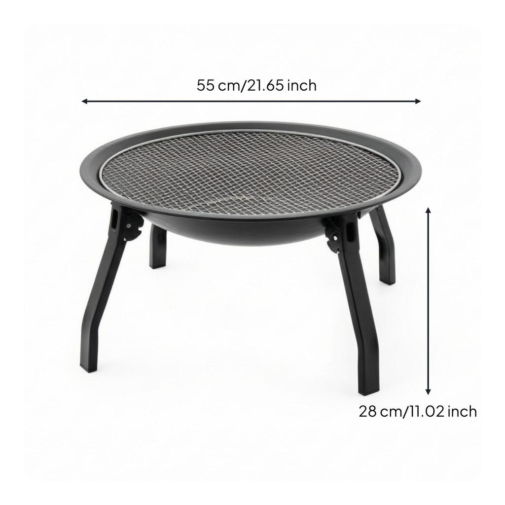 Folding Fire Bowl Foldable Outdoor Fireplace Compact for Campers