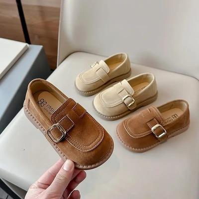 2-10Y Children's Leather Shoes Spring Autumn New Style Girls' Fashion Soft Soled Shoes Student Casual Thin Leather Shoes