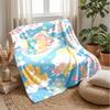 Cute Teddy Bears with Rainbow Stars Blanket Personalized Name Flannel Blanket Soft Cozy Plush Throw for Sofa Bed Lightweight Home Decor