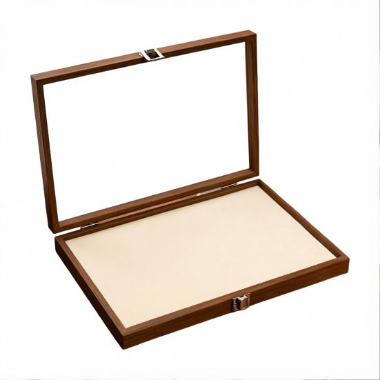 Ring-Aufbewahrungsbox, Langlebiges Holz mit unterteiltem Design, Weiches Samt-Innenfutter, Mehrgitter-Schmuckorganizer, für Ringe Armbänder Ohrringe