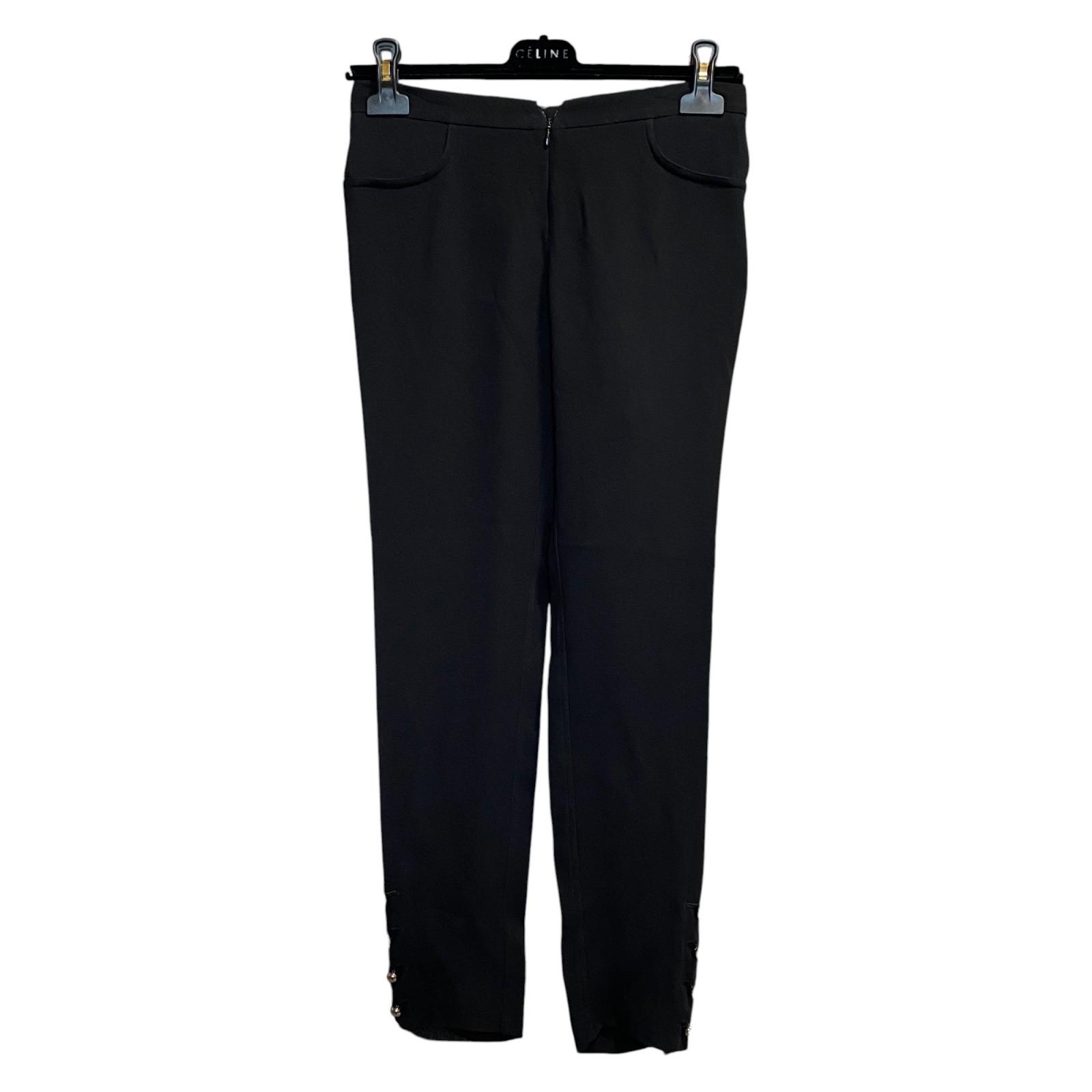 

Used CHANELPants black silk Women