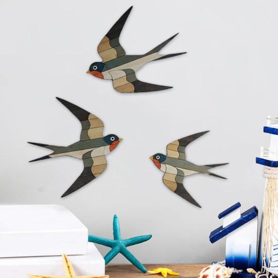 Wooden Beach Wall Art Vintage Sea Turtle Duck Bird Wall Decor Rustic Farmhouse Coastal Ocean Hanging Ornament for Living Room Bedroom