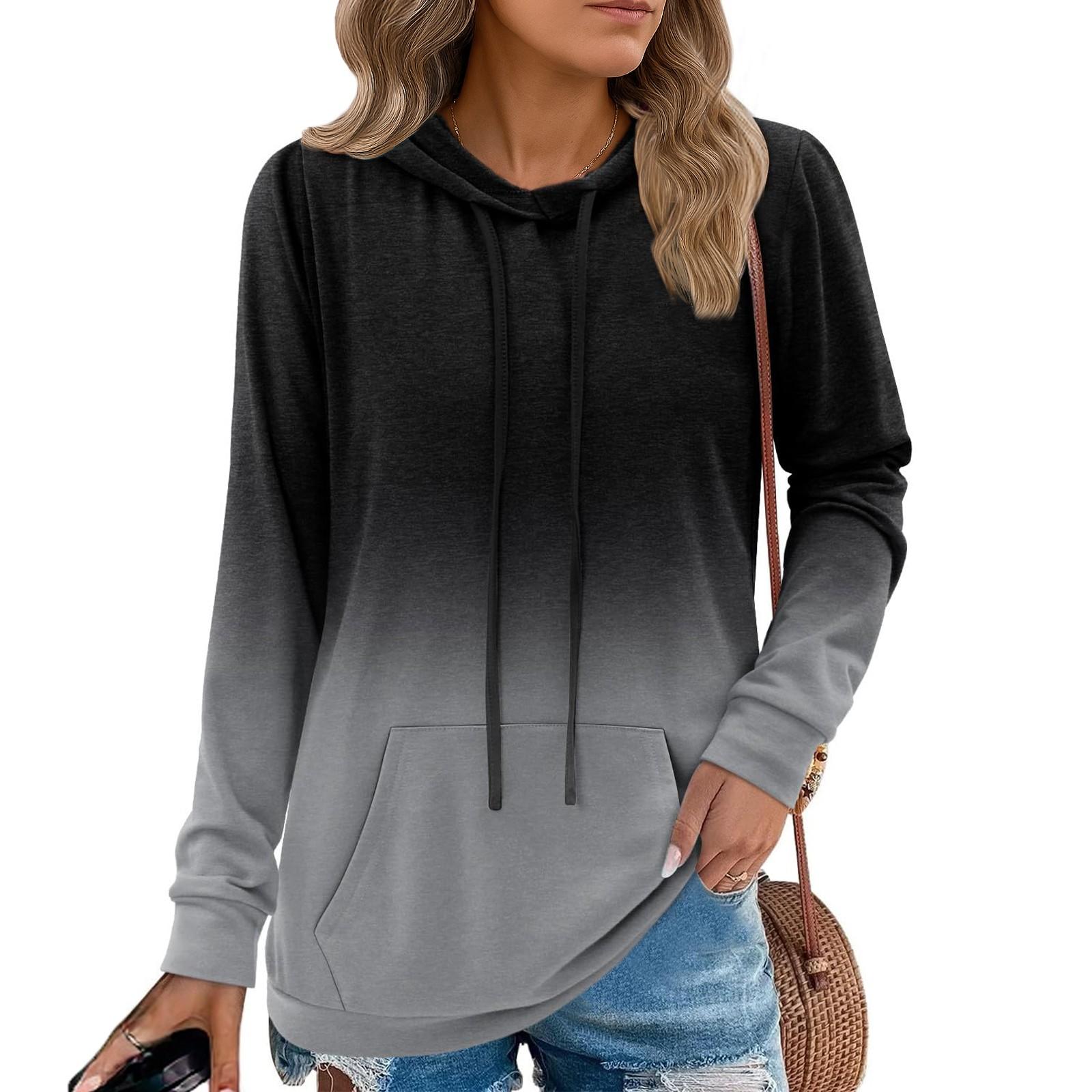 

Женские худи-пуловеры, модные толстовки с капюшоном для девочек-подростков, женский осенний туник-топ L