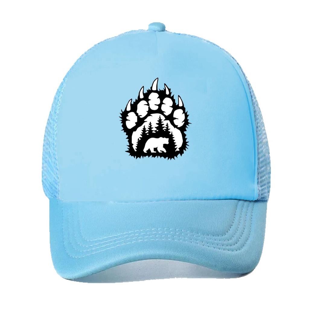 UnisexS Vintage with Black Bear Paw Print Design Adjustable Lightweight NonStretch Fabric Ideal Mesh Baseball Cap