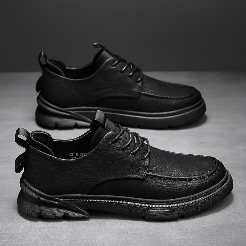 

Мужская обувь Модные низкие туфли Осенние новые тенденции британского стиля Мужская повседневная кожаная обувь Ретро универсальная модная обувь 38 чёрный