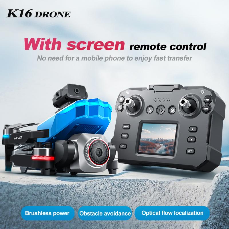 New K16 Max Pro Drone Dual-Camera 4K HD Aerial Photography Drone with Screen Omnidirectional Obstacle Avoidance Dron RC Toy