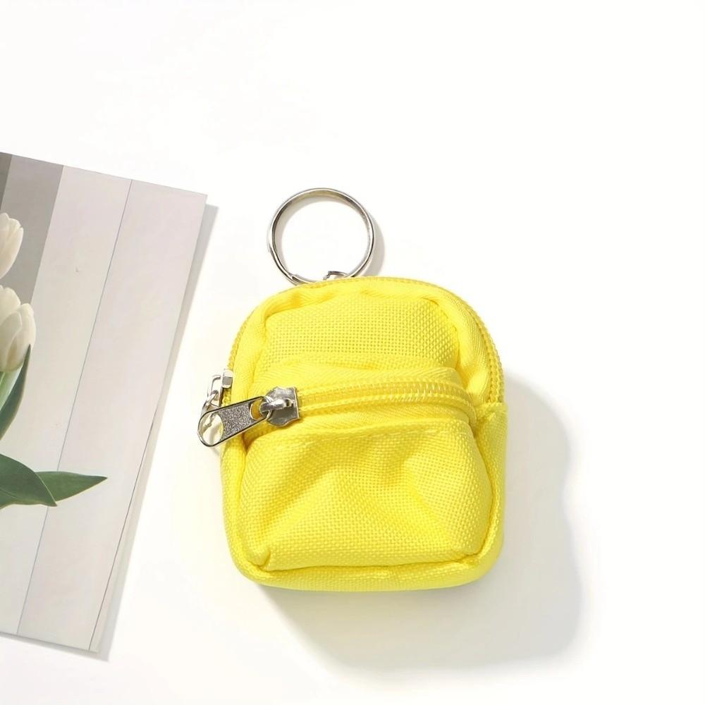 Metal Key Ring Zipper Coin Pouch Nylon Keychain Pouch New Mini Storage Bag Key Organizer