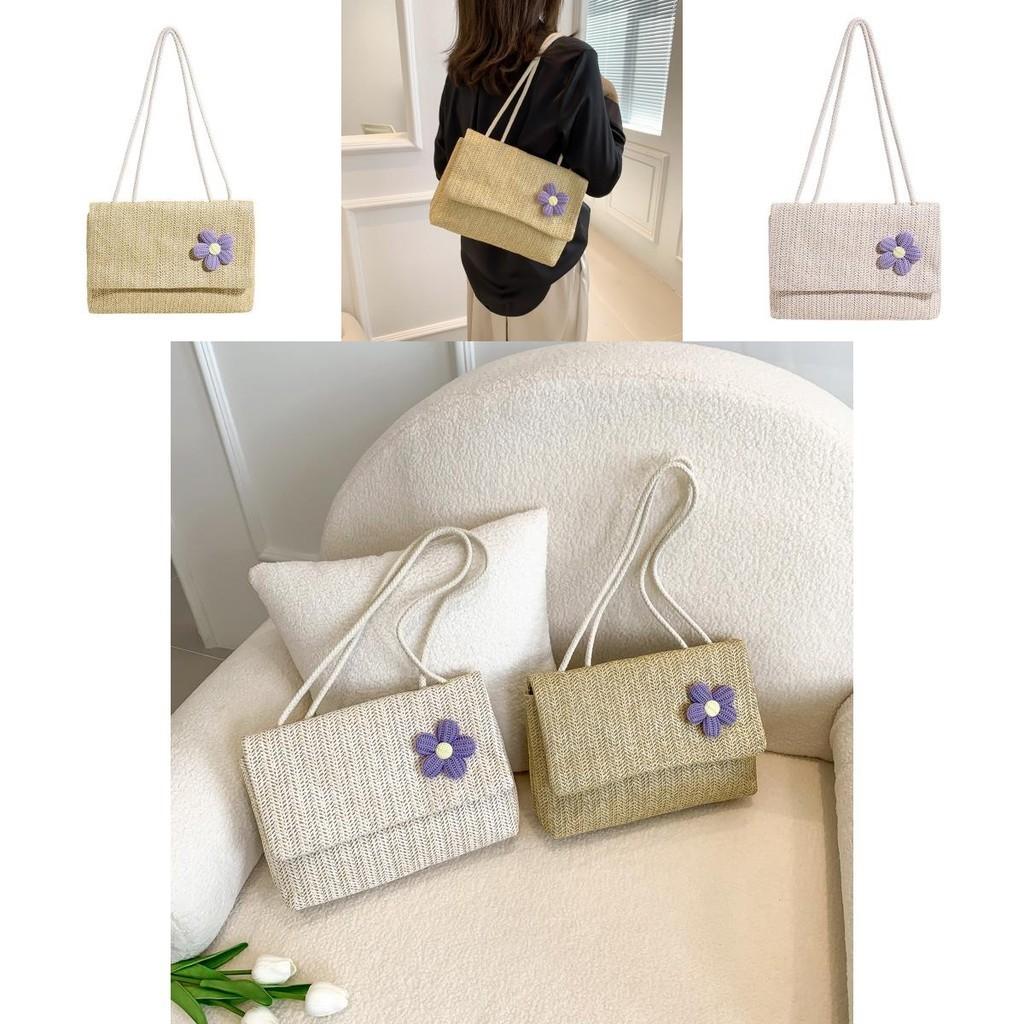 Elegant Korean Style Woven Handbag 2023 Summer Trendy Chic Small Square Bag
